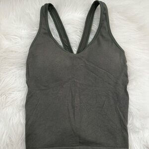 Altar’d State Dark Green Ribbed Built in bra Tank Top